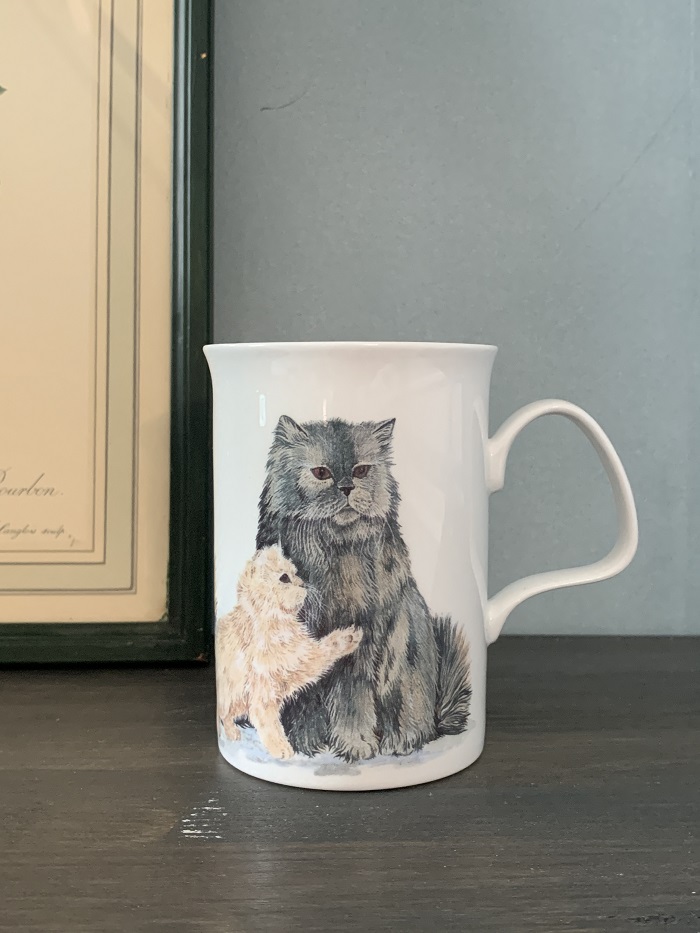 -SOLDOUT-イギリス 80s ROY KIRKHAM ロイカーカム マグカップ ヴィンテージ CAT LOVERS 猫 陶器 【オランダから直送】