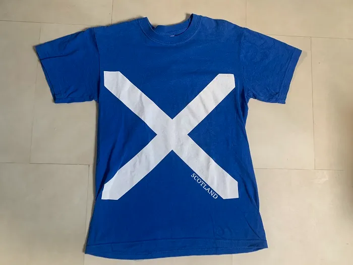 スコットランド 90s 国旗 ブルー ホワイト ヴィンテージ Tシャツ 古着 Sサイズ 【オランダから直送】