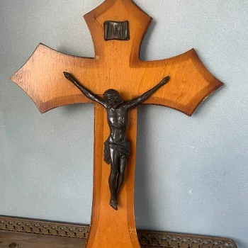 ドイツ 50s INRI イエスキリスト メタル クロス 十字架 アンティーク