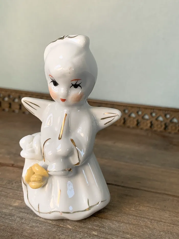 【オランダから直送】オランダ 80s 白い陶器 天使 エンジェル レトロ 置物 ヴィンテージ インテリア