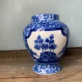 陶器ブルーハンドペイント花瓶