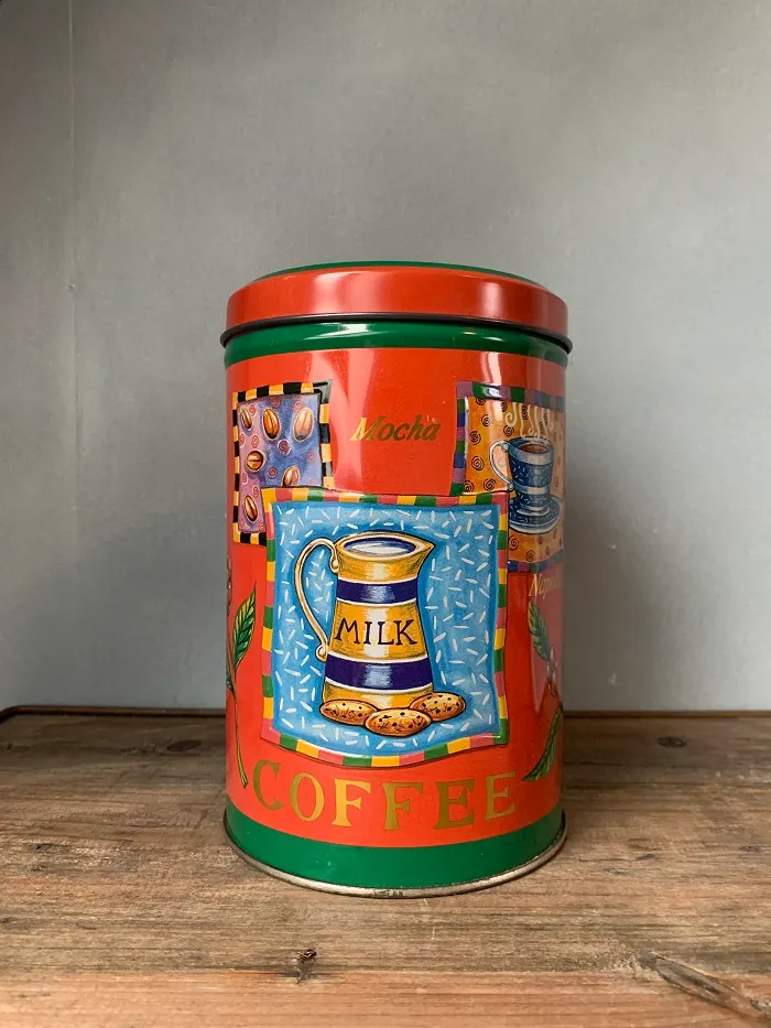 オランダ 80s コーヒーカップ クリーマー エンボス ヴィンテージ コーヒー ティン缶