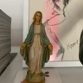 イタリア 70s Made in Italy 聖母マリア ターコイズグリーン 置物 フィギュア ヴィンテージ・アンティーク