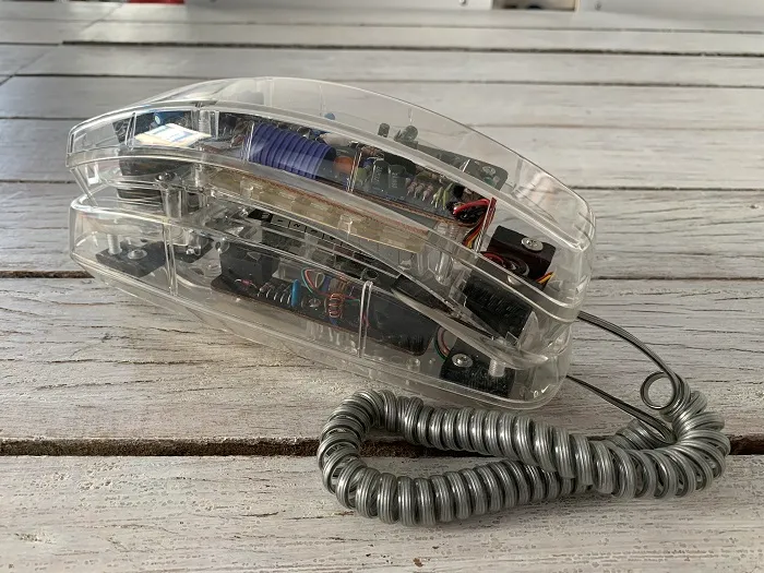 ドイツ 80s Profoon TX 129 電話 スケルトン テレフォン ヴィンテージ 置物 ディスプレイ【オランダから直送】
