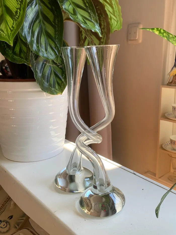 ベルギー 90s ガラス タンゴ クネクネ フラワーベース・花瓶
