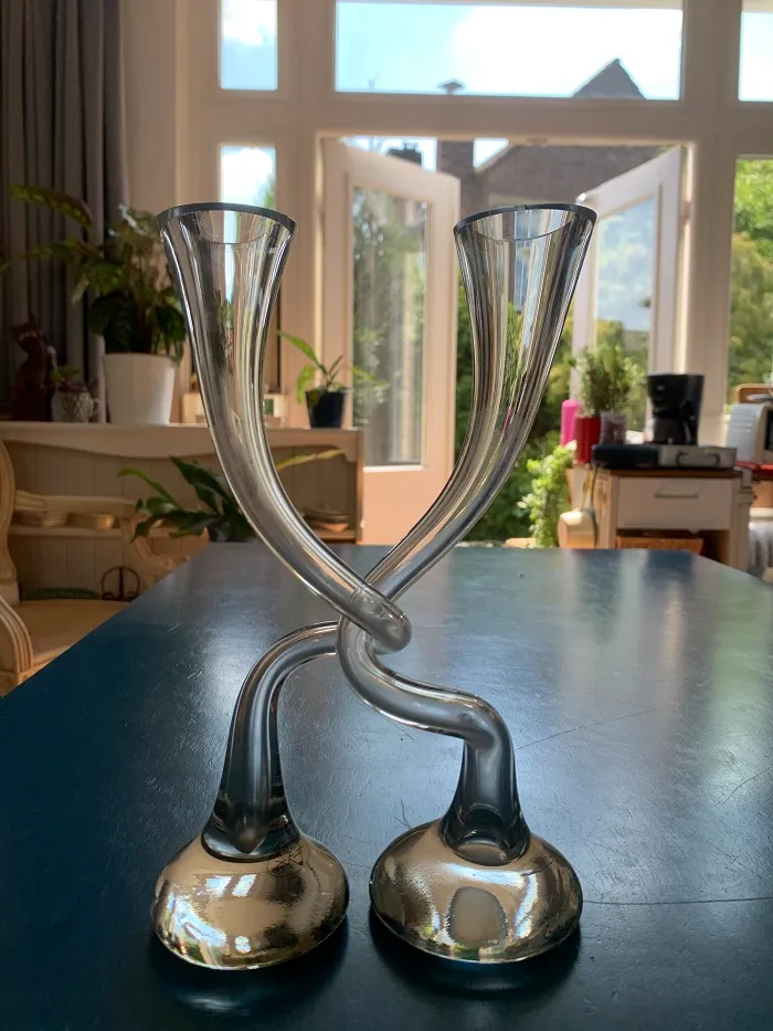 SOLDOUT-ベルギー 90s ガラス タンゴ クネクネ フラワーベース・花瓶