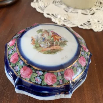 * vintage case ❀ 陶器製 キャンドル型の ジュエリーケース ヴィンテージ 陶器キャンドルスタンド｜アンティーク雑貨