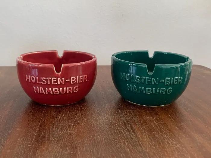 ドイツ 70s Holsten ホルステン ビール ヴィンテージ 陶器 灰皿 2つセット