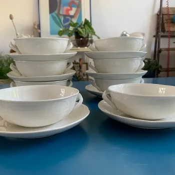 ドイツ 70s Villeroy & Boch ビレロイ&ボッホ スープカップ ホワイト 陶器 アンティーク【オランダから直送】 | Blue  Swallow Vintage (EU)