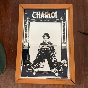 70年代 オランダ 木製枠 壁掛 ヴィンテージ パブミラー フレーム