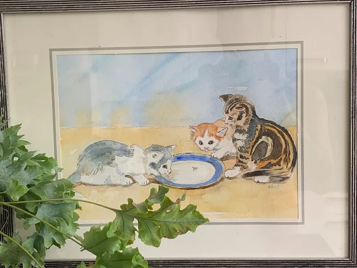 水彩画 ペイント 3匹の猫 壁掛け ヴィンテージ