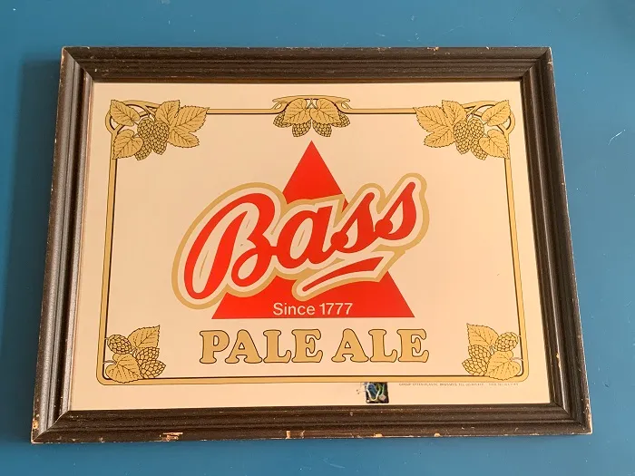 -SOLDOUT-Bass Pale Ale バス ペールエール パブミラー 鏡 ヴィンテージ 木製 壁掛け