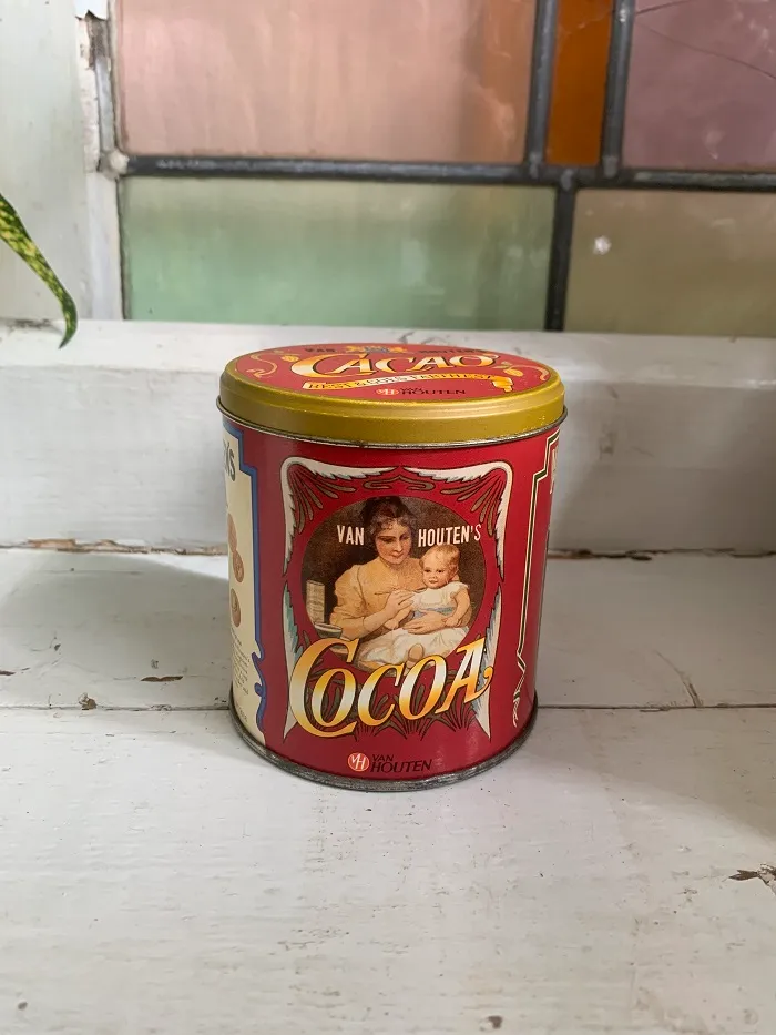 -SOLDOUT-ココア缶 バンホーテン 赤 ヴィンテージ VAN HOUTEN オランダ 60年代
