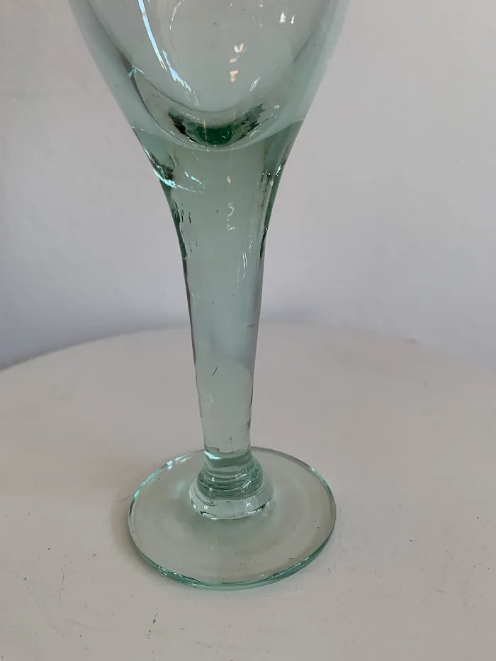 ドイツ 40s 気泡 グリーン 吹きガラス ワイングラス リキュールグラス