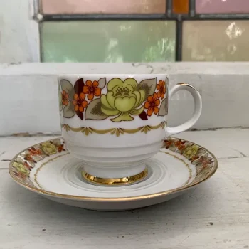 1900年頃ドイツ製◆初期 ババリア 黄色い薔薇 手書き カップ＆ソーサー6客組 1900年頃ドイツ製◇初期 ババリア 黄色い薔薇 手書き カップ