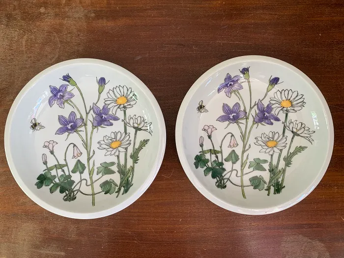 IKEA イケア ケーキプレート ボタニカル 皿 お花 ミッドサマー 陶器