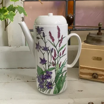 ポルトガル製 70s IKEA MIDSOMMAR ミッドサマー イケア 陶器 ティーポット ボタニカル 紫のお花 ヴィンテージ | Blue  Swallow Vintage (EU)