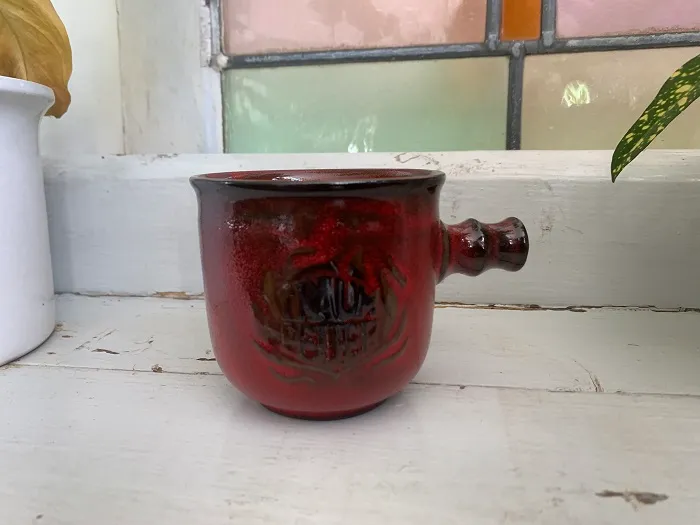 ドイツ 70s Traum Feuer 赤 ストーンウェア ラムマグ・マグカップ 陶器 ヴィンテージ