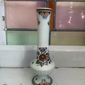 オランダ　ロイヤルデルフト Delft フラワーベースヴィンテージ陶器 SOLDOUT-オランダ 70s Delft デルフト フラワー ハンドペイント レトロ