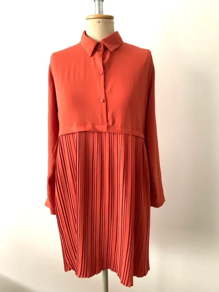 ヨーロッパ古着 70s ピンク ワンピース ドレス フレアスカート
