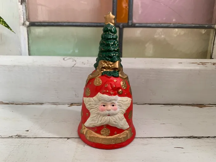 サンタクロース ベル・呼び鈴 ヴィンテージ クリスマスツリー 陶器製