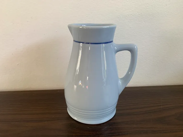 オーストリア 60s Lilien porcelain クリーマー 陶器 ヴィンテージ ミルクポット 花瓶 ブルー