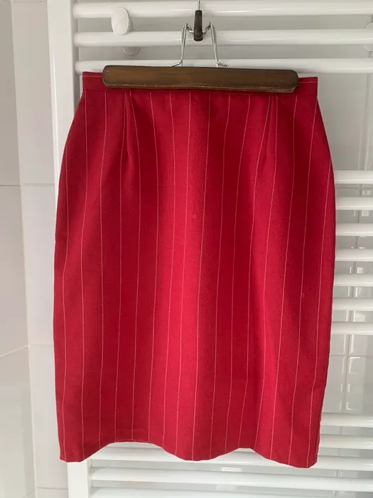フランス 古着 70s スカート 赤 白いライン ヴィンテージ