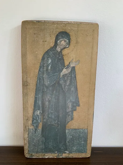 テオファネス 聖母マリア 木製 壁掛け プリント ヴィンテージ