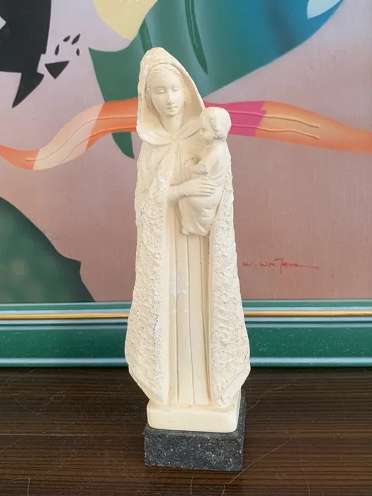 ベルギー 50s 聖母マリア ホワイト 白 置物 フィギュア ヴィンテージ
