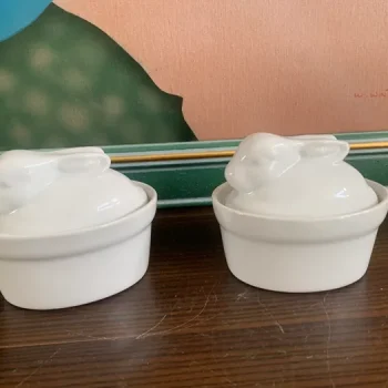 フランスアンティーク　ピューター　キャンディポット　小物入れ　うさぎ フランスアンティーク ピューター キャンディポット 小物入れ