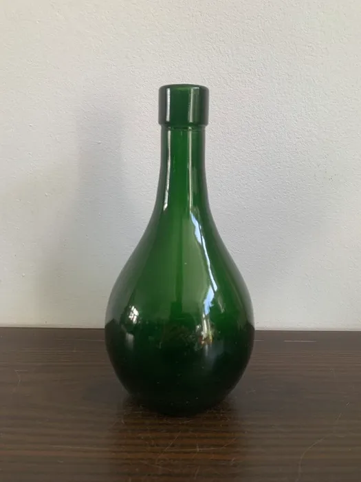 ベルギー 70s グリーンガラス ヴィンテージ 花瓶 フラワーベース 空きボトル