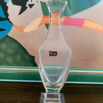 フランス 70s クリスタル・ド・セーブル ガラス 花瓶 フラワーベース