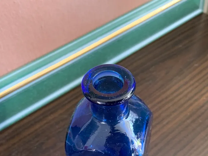 フランス 50s コバルトブルー ガラス ボトル ヴィンテージ 花瓶 | Blue