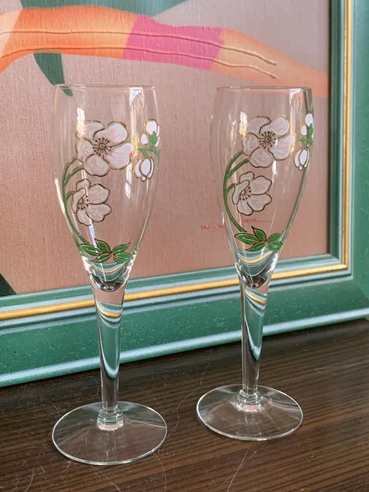 -SOLDOUT-Perrier Jouet ペリエ ジュエ シャンパン フルート グラス ヴィンテージ 2点セット