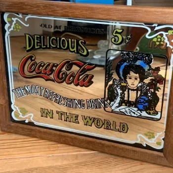 SOLDOUT-ギリス製 60s コカコーラ Coca-Cola パブミラー 鏡