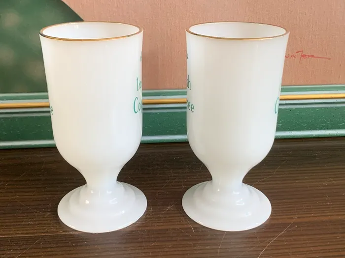 再入荷】ベルギー 70s アイリッシュコーヒー ミルクグラス 持ち手付き ヴィンテージ ドリンクグラス ２つセット | Blue Swallow  Vintage (EU)