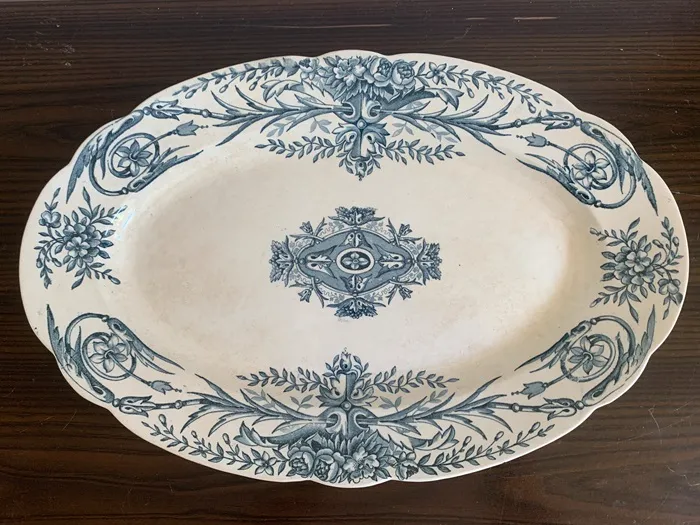 フランス 19世紀 Louis XVI 大皿 オーバル 陶器 アンティーク ②