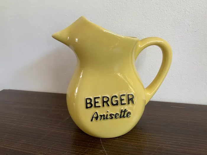 フランス製 70s Berger ベルガー ピッチャー ジャグ 陶器 イエロー ヴィンテージ