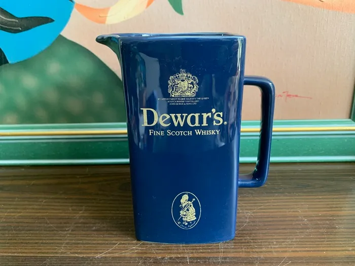 イギリス製 Wade Ancestor Dewar’s デュワーズ ピッチャー ジャグ 陶器 ブルー ヴィンテージ