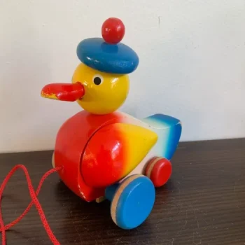 ドイツ 70s プルダック アヒル 玩具 木製 ヴィンテージ | Blue Swallow