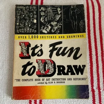 40s It's Fun to Draw デッサン 教則本 洋書 英語 アンティーク | Blue