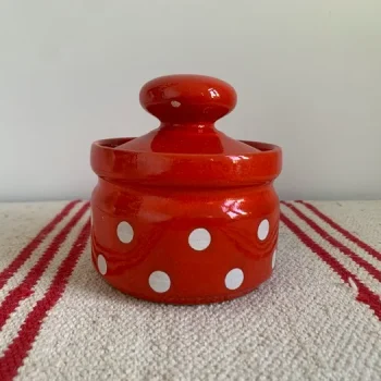 WAECHTERSBACH ベヒタフバッハ　プレートセット　ドイツ SOLDOUT-ドイツ 70s WAECHTERSBACH ベヒタフバッハ 白いドット 赤