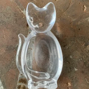 フランス製 70s Art Vannes france 猫 クリスタルガラス ヴィンテージ