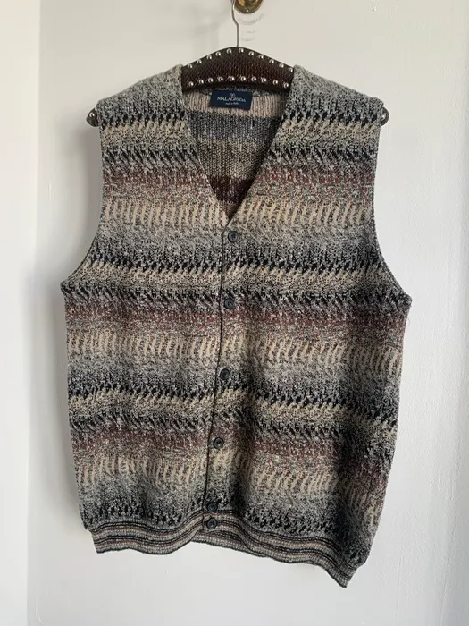 イタリア製 80s Malagrida 古着 ニット ベスト ヴィンテージ メンズ