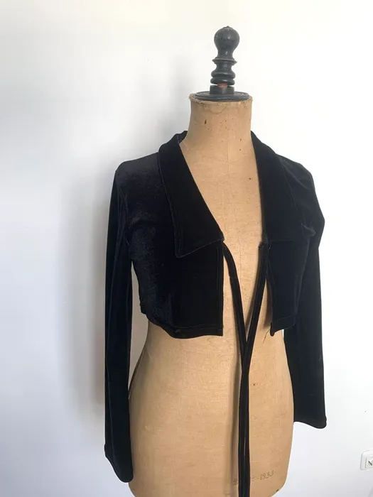 フランス 80s Enzo Loco Paris 古着 ショートブレザー 黒 ヴィンテージ