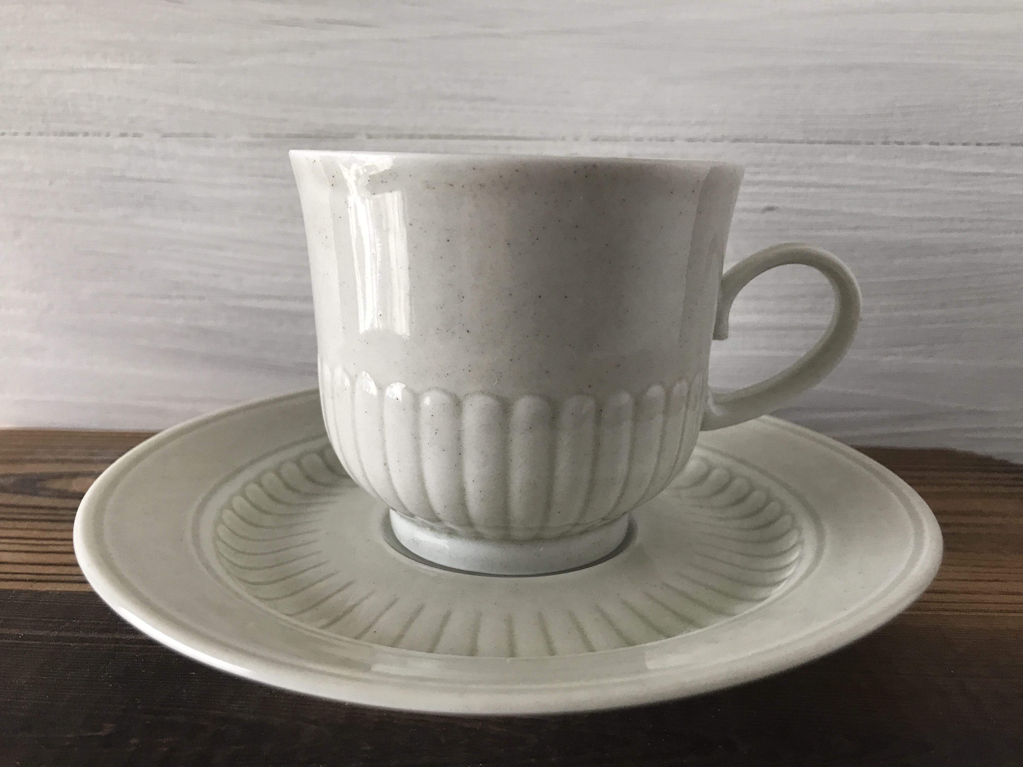 ドイツ 50s bavaria(ババリア) コーヒカップ しのぎ模様 ソーサー フラワー 陶器 ヴィンテージ