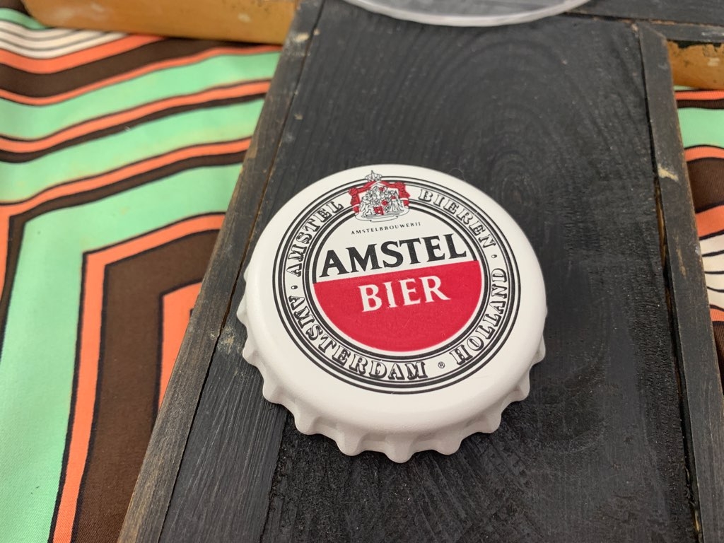 -SOLDOUT-オランダ AMSTEL BIER(アムステルビール) ボトルキャップモチーフ ヴィンテージ・アンティーク 栓抜き/ボトルオープナー