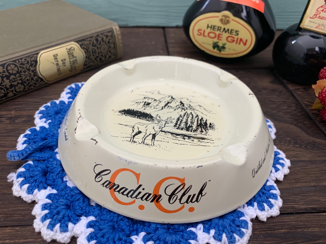 アメリカ 70s Canadian Club カナディアンクラブ ウィスキー TIN  灰皿  ヴィンテージ