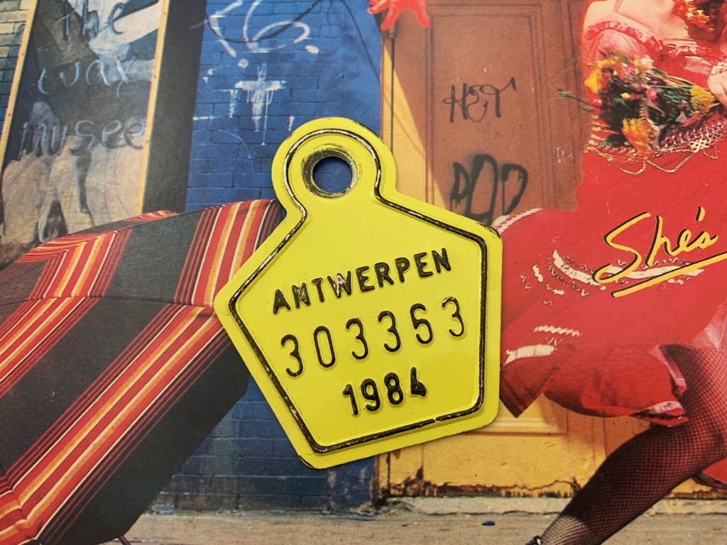 -SOLDOUT-ベルギー アントワープ州 1984年 イエロー 自転車 ヴィンテージ ナンバープレート