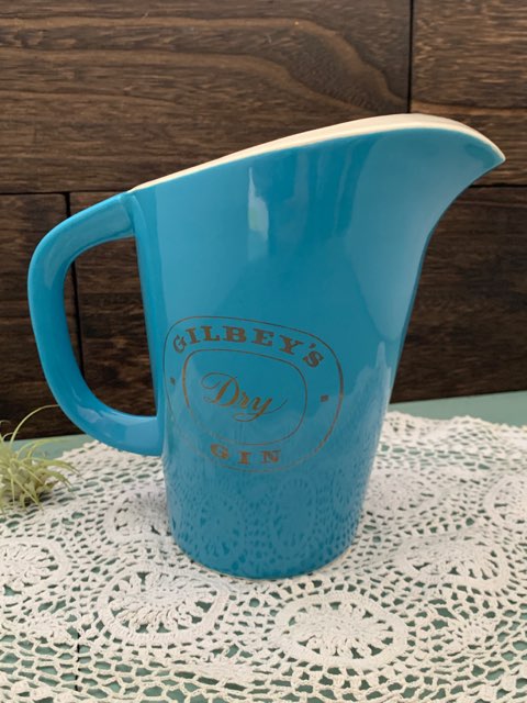 -SOLDOUT-イギリス 60ｓ 1961年 GILBEY’S GIN(ギルビー ジン) Wade Ceramics ジン クラシックブルー 陶器 水差し・ピッチャー